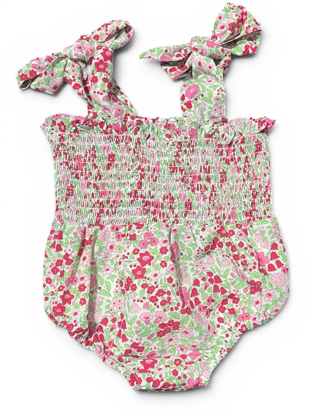 Cecil and Lou Baby Girl Floral Bubble Romper 6 Months Smocked Boutique - Picture 2 of 6